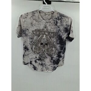 Affliction T-shirt Crop Top‎ Large Bling Y2K  Ed hardy